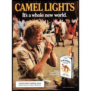 1986 Camel Lights Cigarettes Vintage Print Ad Coffee Cup Open Air Market Photo